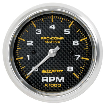 Autometer Tacómetro marino de fibra de carbono de 3-3/8 pulgadas y 8 k RPM