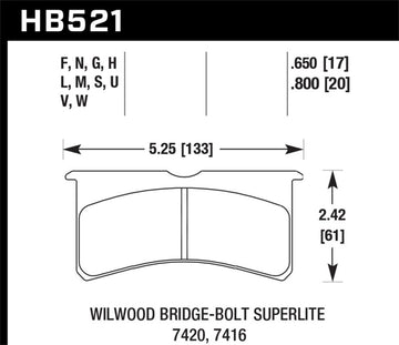 Pastillas de Freno Hawk Wilwood BB SL 7421 HPS 5.0