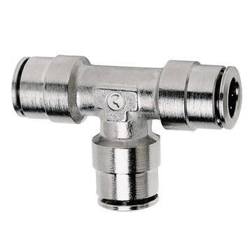 Camiseta de unión Firestone de 1/4 pulg. Conector de aire con bloqueo a presión de níquel - Sencillo (WR17603461)