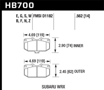 Hawk 06-07 Subaru Impreza WRX DTC-30 Pastillas de freno delanteras