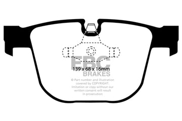 EBC 08-10 BMW M3 4.0 (E90) Pastillas de freno traseras Redstuff