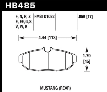 Hawk 11 Ford Mustang 5.0L / 05-10 GT / 07-11 Shelby GT500 DTC-60 Pastillas de freno traseras de carrera