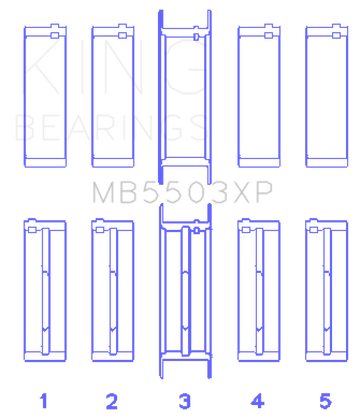 King Engine Bearings Ford V8 351ci 5.8L 16V (Size STD) Performance Main Bearing Set