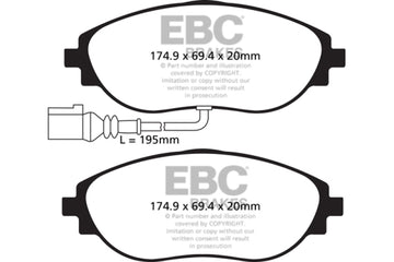 EBC 2015+ Volkswagen GTI/Golf R (Mk7) Pastillas de freno delanteras Bluestuff