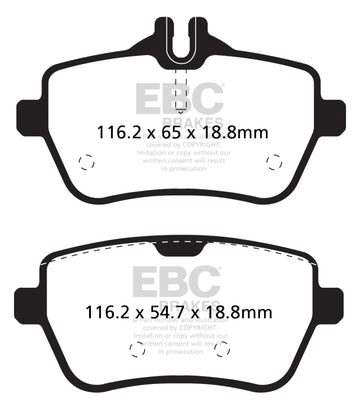 Pastillas de freno traseras EBC 14+ Mercedes-Benz S550 4.7 Twin Turbo Redstuff