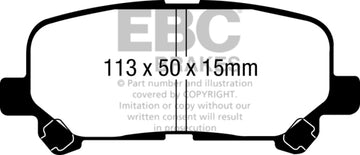EBC 07-13 Acura MDX 3.7 Pastillas de freno traseras Greenstuff (para rotores de 12,6 pulgadas)