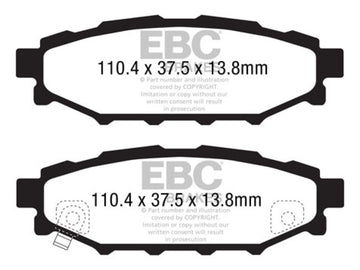 EBC 12+ Subaru BRZ 2.0 (rotores traseros sólidos) Pastillas de freno traseras Greenstuff