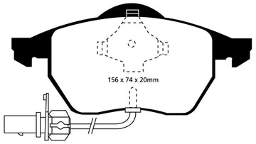 EBC 99-01 Audi A4 1.8 Turbo (B5) Pastillas de freno delanteras Redstuff