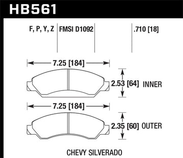 Hawk 07-08 Escalade 6.2 / 07-08 Avalanche Super Duty Pastillas de freno delanteras