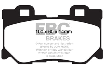 EBC 08-15 Infiniti G37 3.7 Pastillas de freno traseras Greenstuff