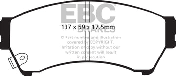 EBC 06-09 Ford Fusion 2.3 Pastillas de freno delanteras Redstuff