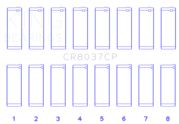 King Engine Bearings 01-09 GM Duramax 6.6L A Rod (Size +.50mm) Connecting Rod Bearing Set