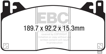 EBC 15-17 Ford Mustang Shelby GT350/GT350R Yellowstuff Front Brake Pads