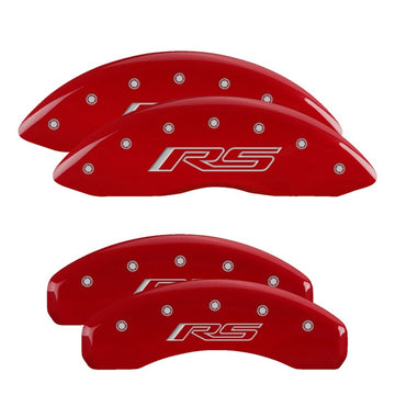 Cubiertas de pinza MGP 4 grabadas delanteras y traseras Gen 5/RS Acabado rojo plateado ch