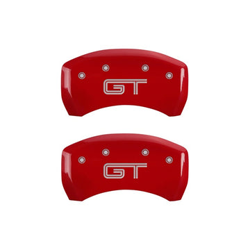 MGP Rear set 2 Caliper Covers Engraved Rear GT Red finish silver ch
