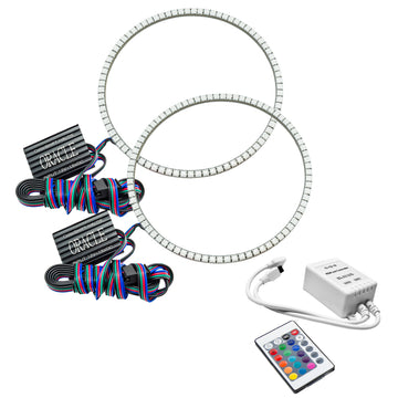 Kit de halo de faros delanteros LED de montaje en superficie Oracle Jeep Wrangler JL/JT - ColorSHIFT con controlador simple