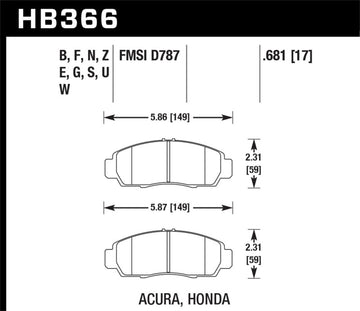 Hawk 04+ Acura TSX / 99-08 TL / 01-03 CL / 08+ Honda Accord EX DTC-70 Pastillas de freno delanteras de carrera