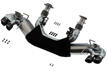 Borla 2020 Chevrolet Corvette C8 6.2L ATAK Sistema de escape de 3 pulgadas Puntas de fibra de carbono con corte de ángulo redondo doble