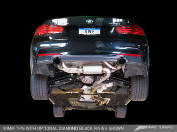 AWE Tuning BMW F3X 335i/435i Touring Edition Escape con eje trasero - Puntas plateadas cromadas (90 mm)