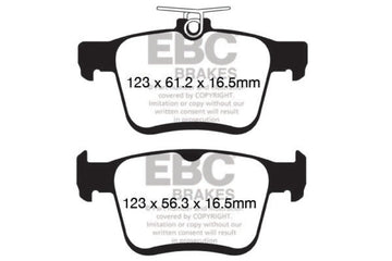 EBC 2014+ Audi A3 1.8 Turbo (con freno de estacionamiento electrónico) Pastillas de freno traseras Redstuff