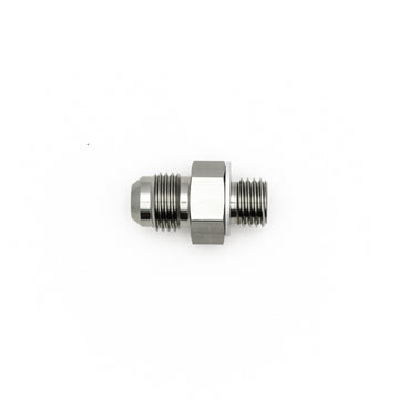 DeatschWerks 6AN Male Flare to M12 X 1.5 Male Metric Adapter (Incl Washer) - Anodized Matte Black