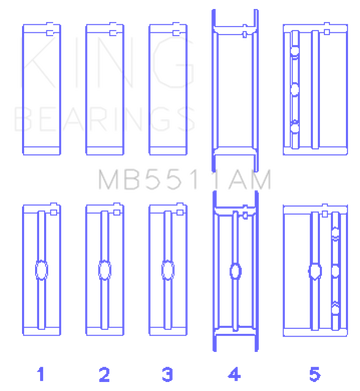 King Engine Bearings GM V8 OHV 16 Valve (Size STD) Main Bearing Set