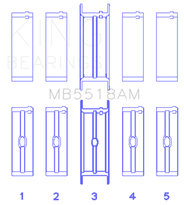 King Engine Bearings AMC / Jeep 390 & 401 (Undersize 0.30in) Crankshaft Main Bearing Set