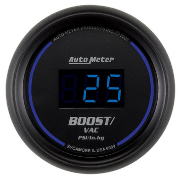 Autometer Cobalt Digital 52,4 mm Medidor de vacío/impulso negro