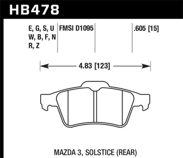 Pastillas de freno traseras Hawk 13-14 Ford Focus ST / Mazda/ Volvo DTC-60 Race