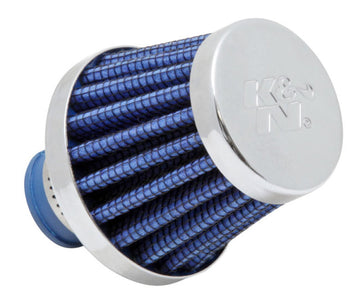 K&amp;N Base de 2 pulgadas de diámetro exterior x 0,375 pulgadas de diámetro interior de brida x 1,75 pulgadas de alto Filtro de ventilación del cárter con base de goma - Azul