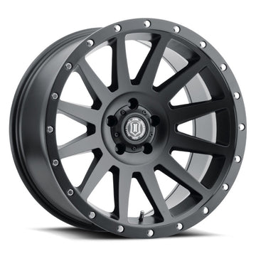 ICON Compresión 20x10 6x5.5 -19mm Offset 4.75inBS Rueda negra satinada