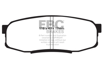 EBC 08+ Lexus LX570 5.7 Pastillas de freno traseras Yellowstuff