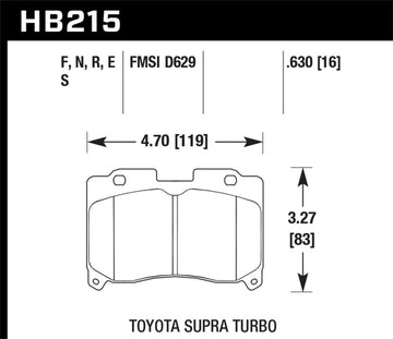 Pastillas de freno delanteras Hawk 93-98 Toyota Supra TT HPS Street