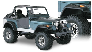 Bushwacker 59-83 Jeep CJ5 bengalas estilo recortado 4 piezas - negro