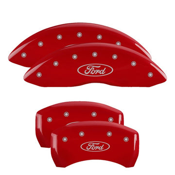 Cubiertas de pinza MGP 4 grabadas delanteras y traseras ST Acabado rojo plateado ch