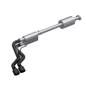 MBRP 2021+ Ford F150 Preeje doble recubierto de negro (perfil de calle) Puntas de diámetro exterior de 2.5 pulgadas Escape trasero de gato de 3 pulgadas