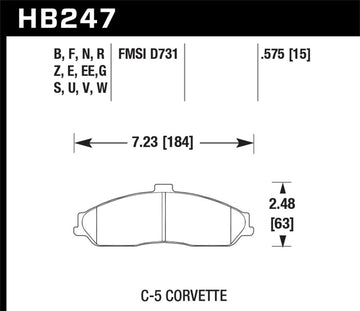 Hawk 04-09 Cadillac XLR / 97-11 Chevrolet Cadillac / 05-06 Pontiac GTO DTC-70 Pastillas de freno delanteras