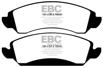 EBC 09-14 Cadillac Escalade 6.0 Pastillas de freno delanteras híbridas extra resistentes