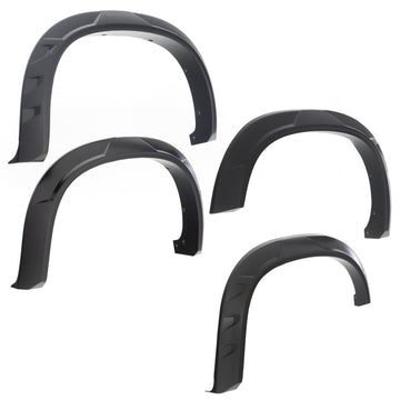 Bushwacker 19-21 Chevrolet Silverado 1500 DRT estilo bengalas 4 piezas - negro