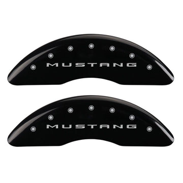 MGP 4 Caliper Covers Engraved Front 2015/Mustang Engraved Rear 2015/Bar & Pony Black fnsh silver ch