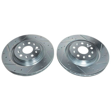 Power Stop 20-21 Chevrolet Corvette Rotor trasero perforado y ranurado - Par