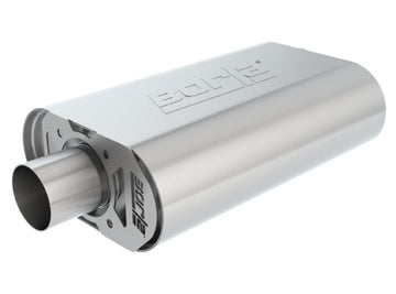 Borla CrateMuffler BBC 396/402/427 ATAK 2,5 pulgadas ID desplazado/centro 14 pulgadas x 4,35 pulgadas x 9 pulgadas Silenciador ovalado