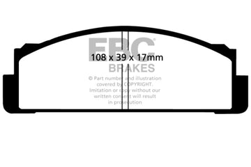 EBC 68-83 Fiat 124 1.6 Pastillas de Freno Delanteras Greenstuff