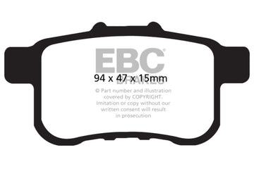 EBC 09-14 Acura TSX 2.4 Pastillas de freno traseras Greenstuff