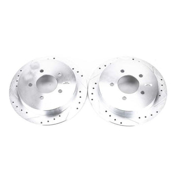Power Stop 00-02 Ford Expedition Rear Evolution Rotores perforados y ranurados - Par