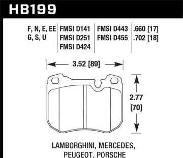 Pastillas de freno de carrera Hawk 80-92 Porsche 924 Turbo DTC-60