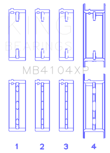 King Engine Bearings Nissan VG30DE/VG30DETT (Size +.025) Performance Main Bearing Set