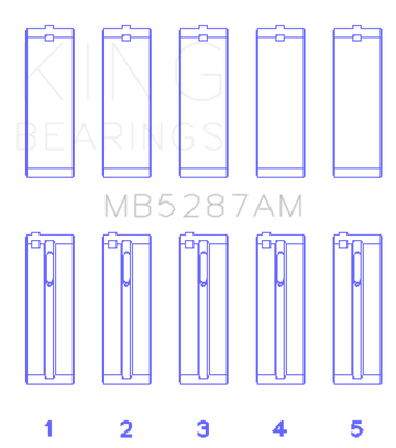 King Engine Bearings Toyota 1ZZ-FE (Size .25) Main Bearing Set