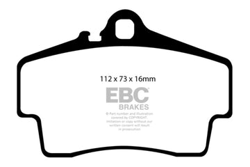 EBC 98-05 Porsche 911 (996) (solo rotor de hierro fundido) 3.4 Carrera 2 Pastillas de freno traseras Redstuff