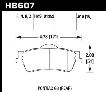 Hawk 08-09 Pontiac G8 3.6 Base/6.0 HPS Pastillas de freno traseras de calle